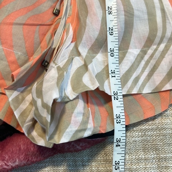 Diane von Furstenberg (DVF),Soleil Coral Wave Print,Cotton Romper,Size Large - Picture 12 of 12